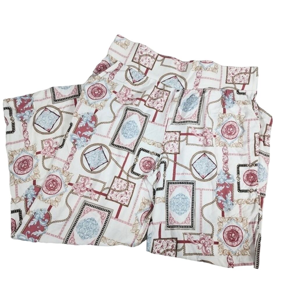 Guess Dira Palazzo Wide Leg Elastic Tie Printed Pants Size Large